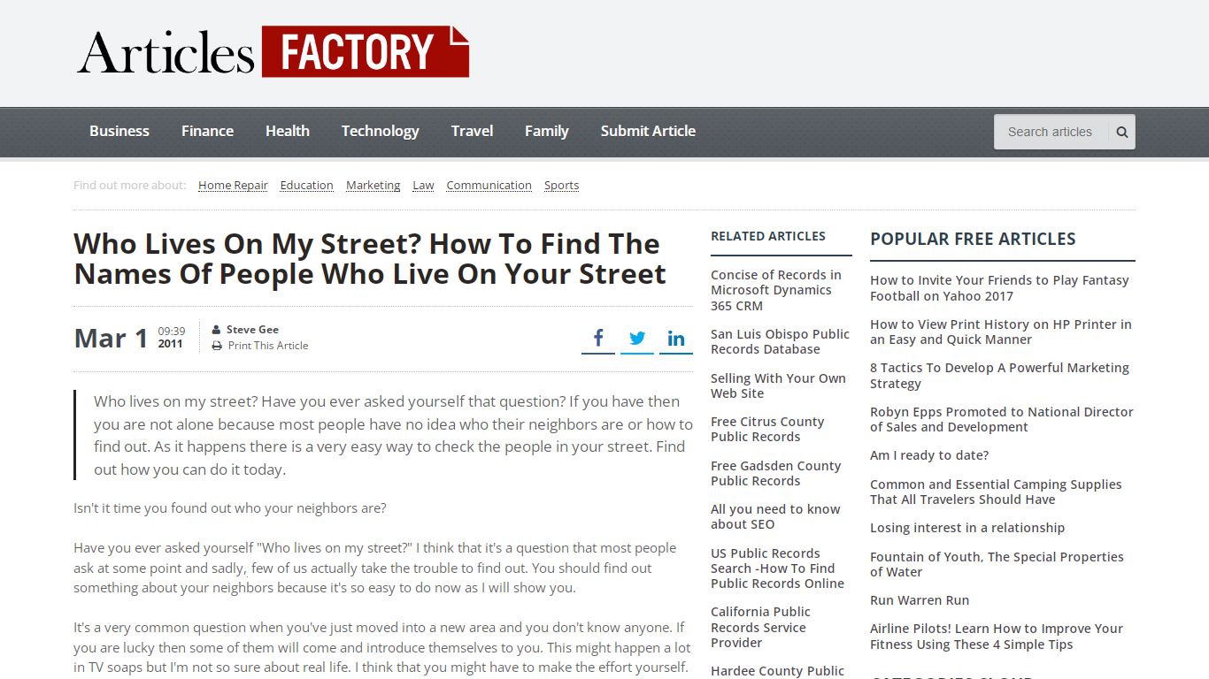 Who Lives On My Street? How To Find The Names Of People ...